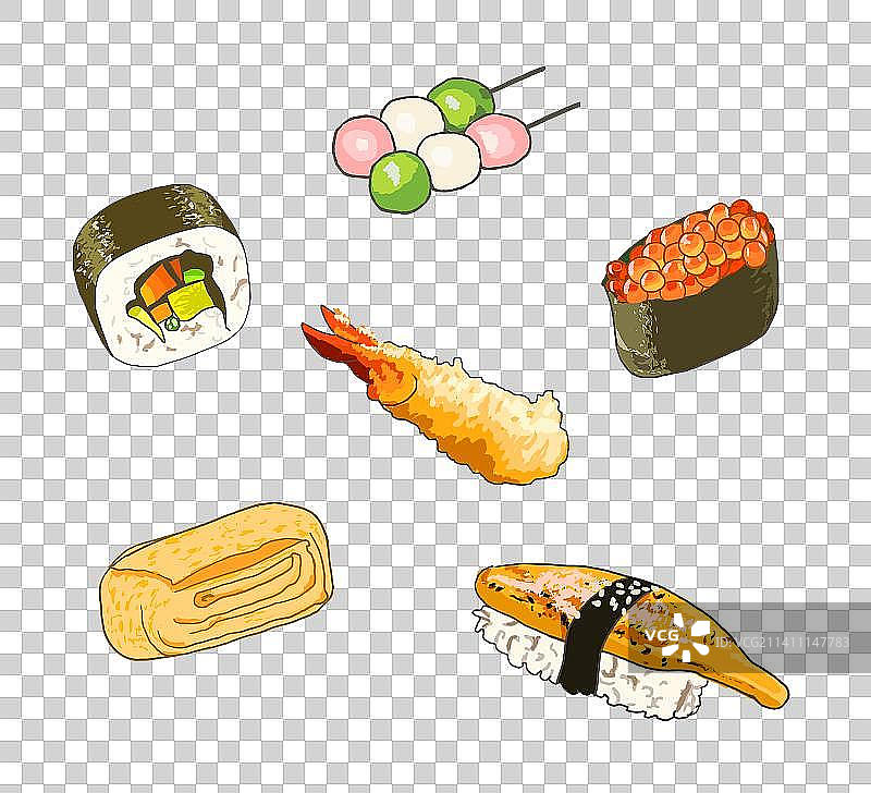 手绘日料小插画免抠素材图片素材