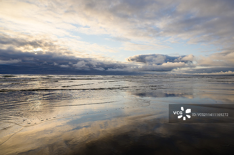 日落时分华盛顿州Seabrook海滩风光图片素材