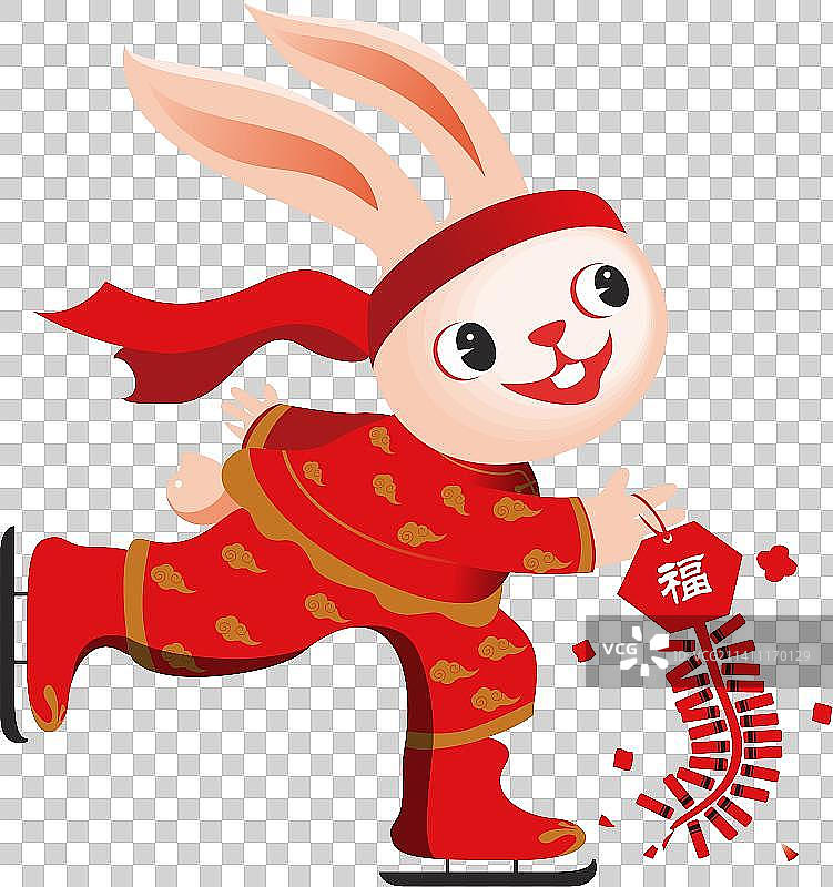 滑冰兔图片素材