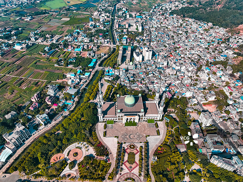中国最大清真寺-云南个旧沙甸大清真寺图片素材