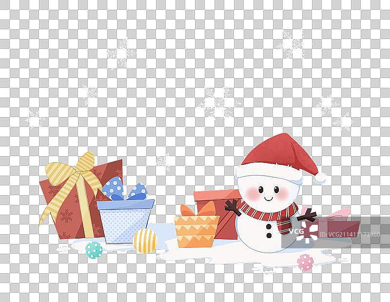 圣诞节圣诞树雪人礼物节日装饰素材图片素材