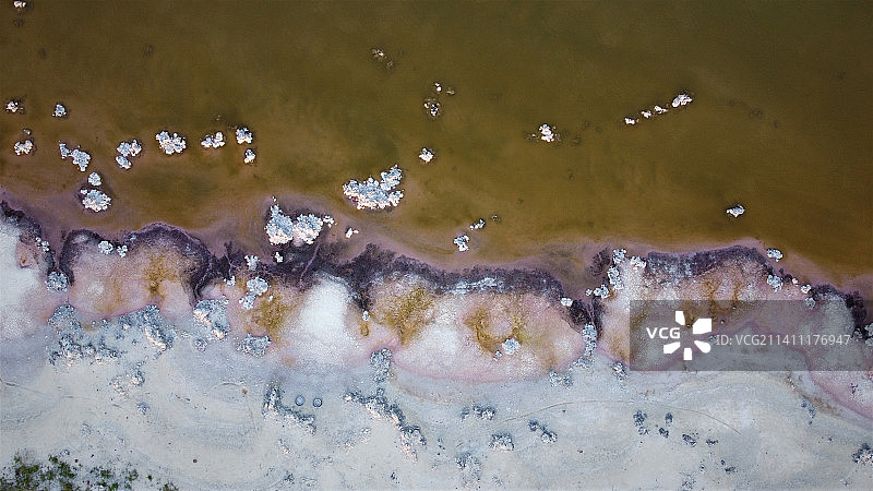 西澳大利亚沃恩布罗盐湖鸟瞰图片素材