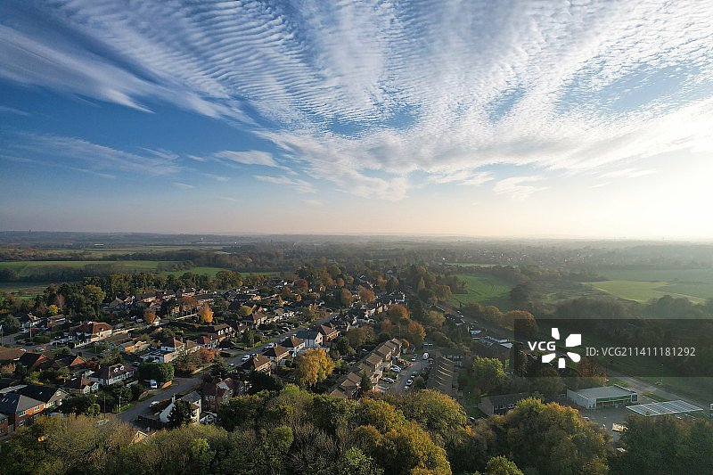 英国圣奥尔本斯城镇景观高角度视图图片素材