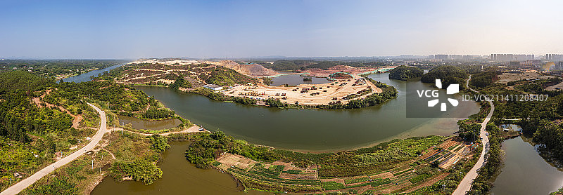 航拍平路运河钦州钦江青年船闸图片素材