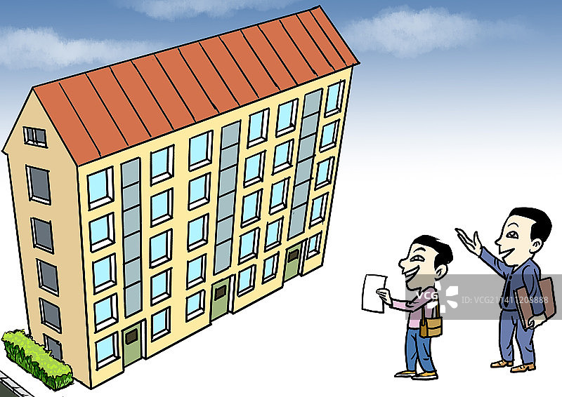 房产中介带客户看房图片素材