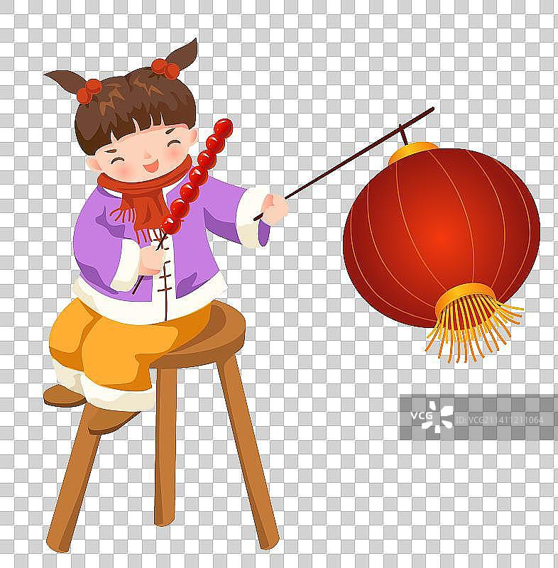 新年年货儿童插画图素2图片素材
