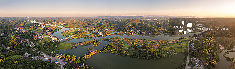 航拍平路运河初始面貌图片素材