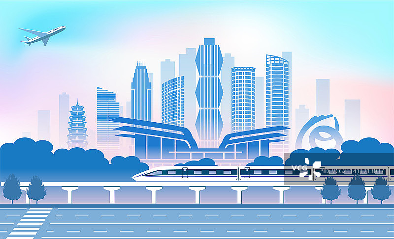 中国江苏省连云港市旅游交通商务插画图片素材