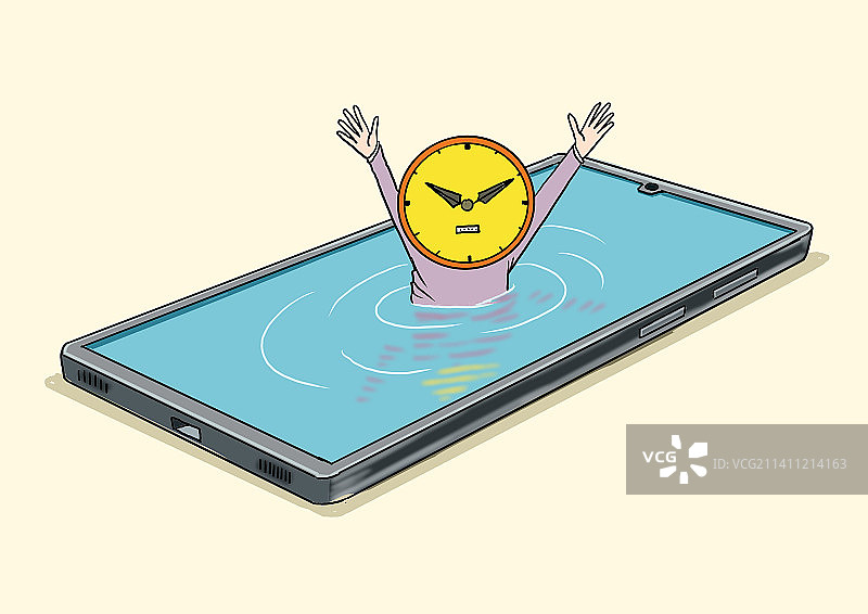 沉迷手机浪费时间图片素材