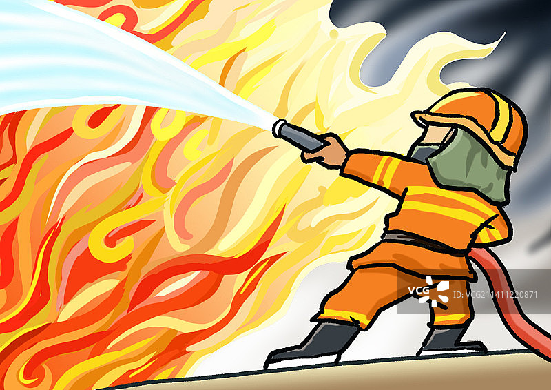 消防员救火图片素材