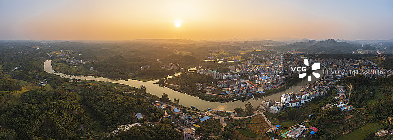 航拍平路运河初始面貌沙坪镇图片素材