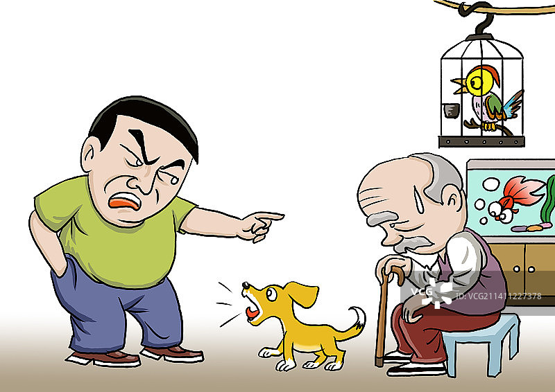 不孝之子教训老子图片素材