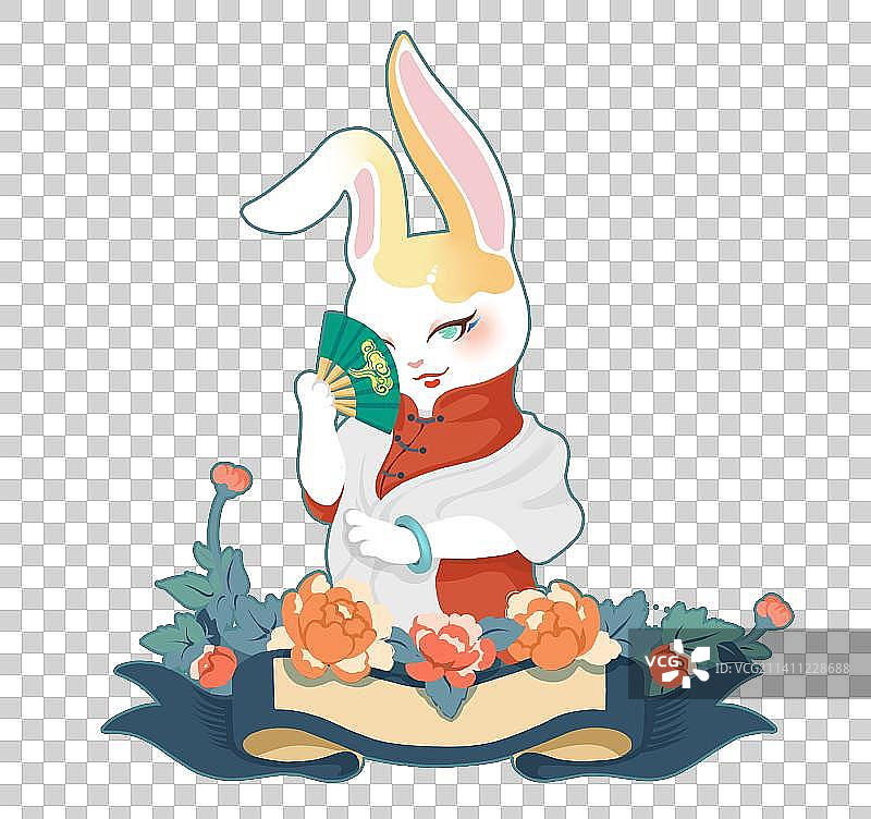 半身兔女王贴纸图片素材