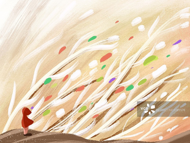 童话 红衣 秋天图片素材