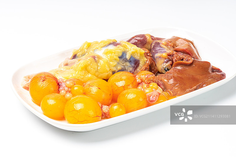 现杀农家母鸡，生的鸡杂食材，鸡肝鸡心鸡胗鸡内脏图片素材