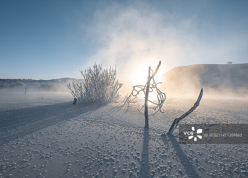 冬季的内蒙古坝上草原的雪景，冬季雪景背景图片素材