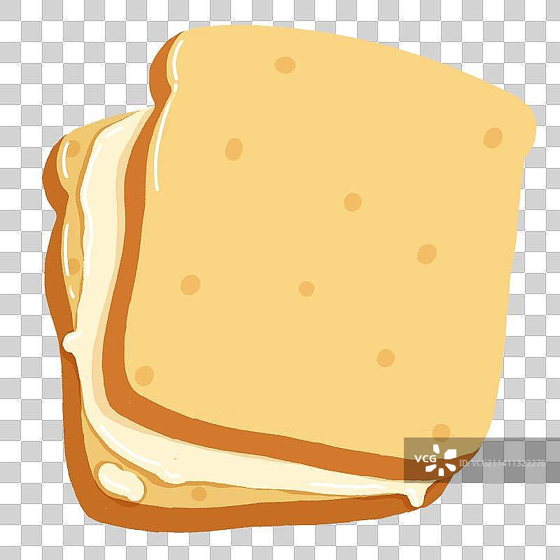 插画奶酪夹心面包图片素材