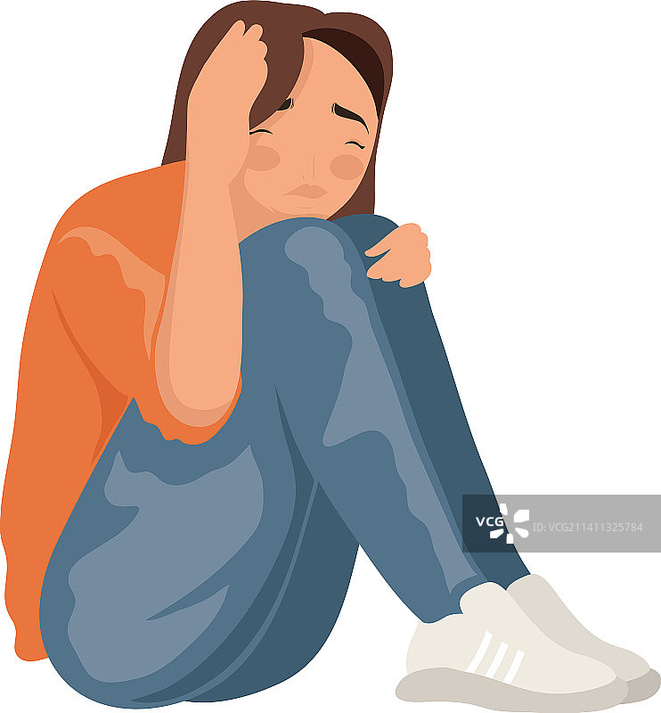 女人患有抑郁症图片素材