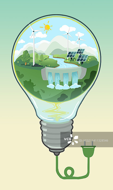 绿色新能源环保灯泡图片素材