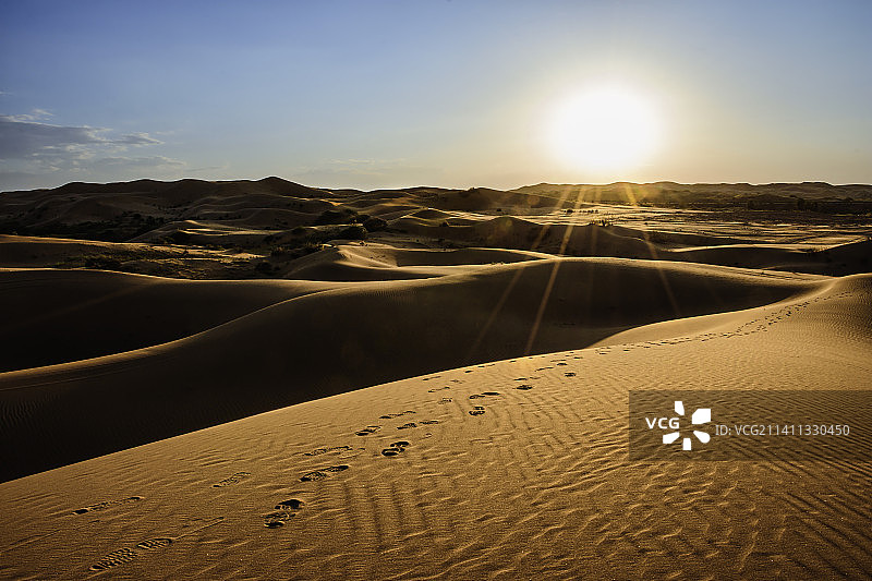 内蒙古库布齐沙漠风光图片素材
