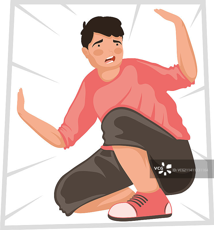 年轻男人患有幽闭恐惧症图片素材