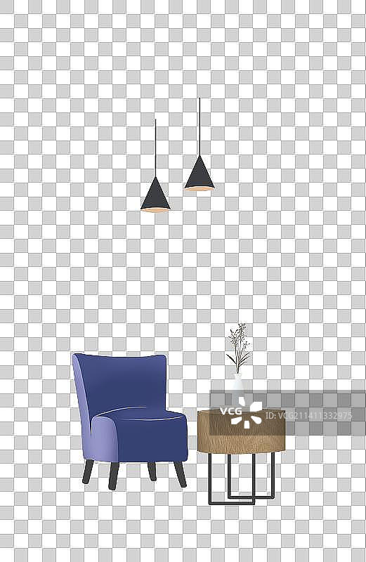 客厅沙发茶几灯小场景图片素材