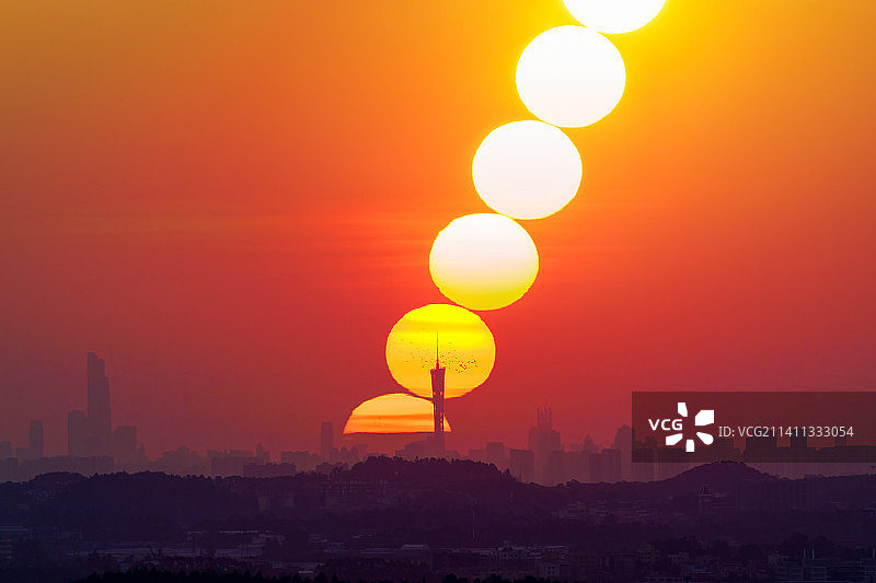 日出广州城图片素材