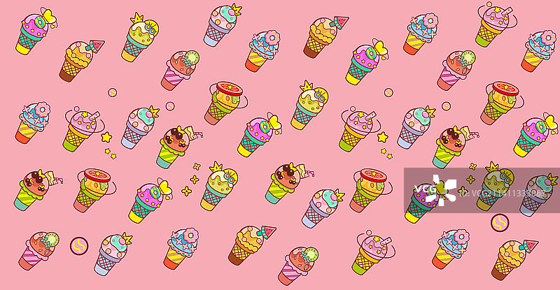炫彩冰淇淋壁纸图片素材
