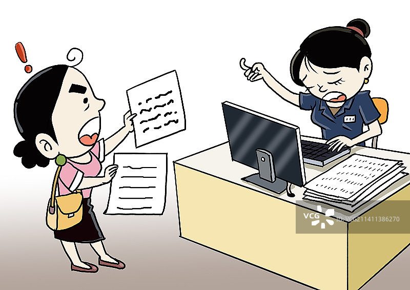 窗口工作人员刁难来办事的人图片素材