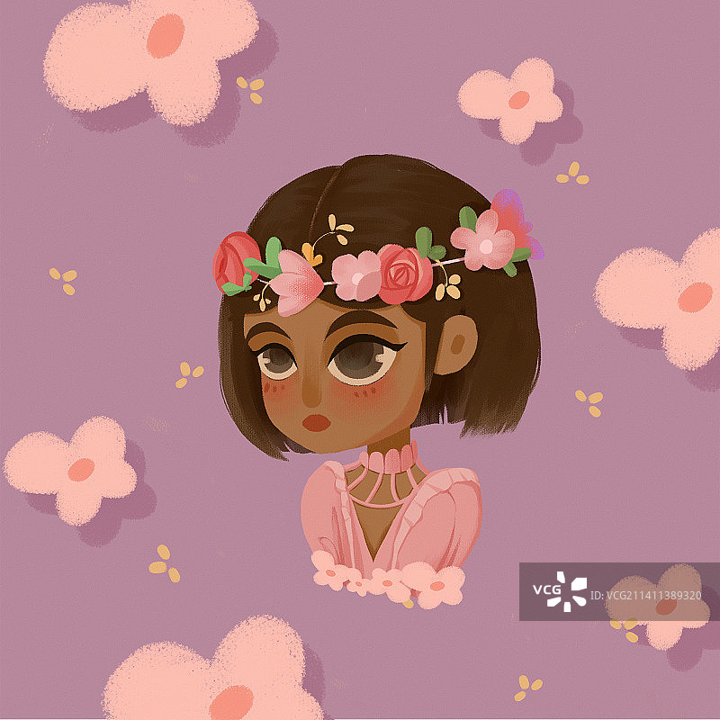 轻质感扁平插画头像图片素材