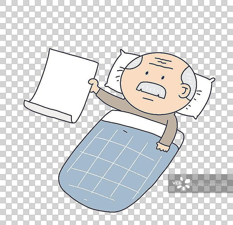 元素：卧床的老人图片素材