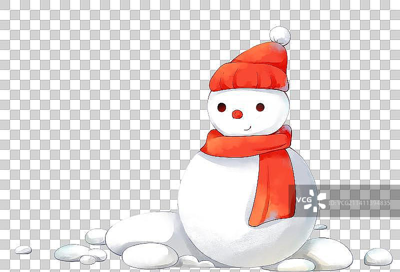 手绘卡通清新雪人图片素材