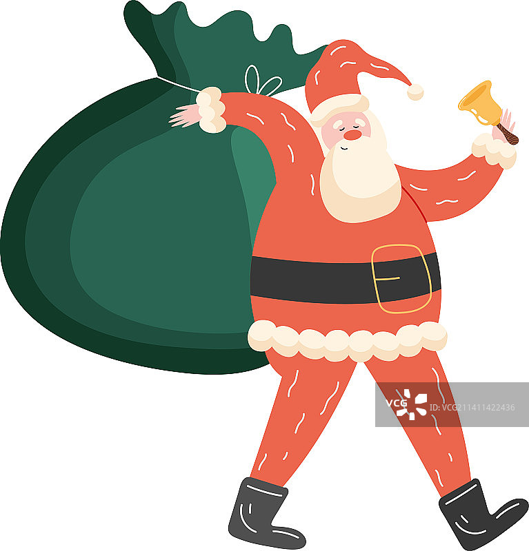 拿着铃铛的圣诞老人图片素材