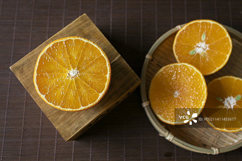 切开的橙子图片素材