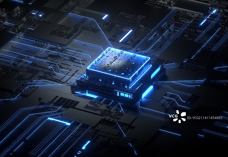 三维芯片线路板图片素材