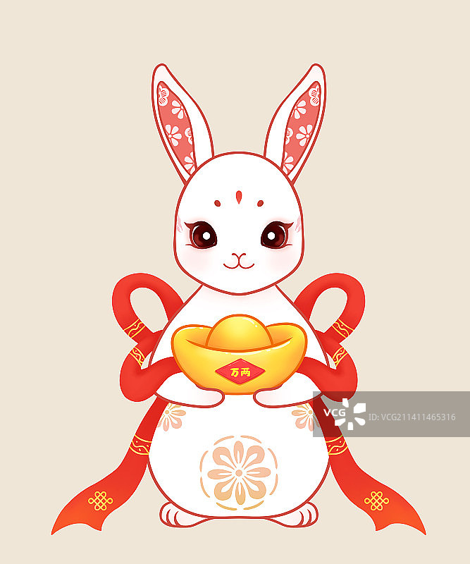 中国风兔年兔子插画图片素材