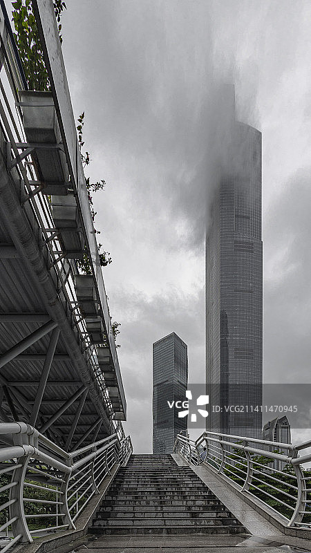 广州城市建筑物城市天际线商业cbd大厦摩天大楼商务现代图片素材