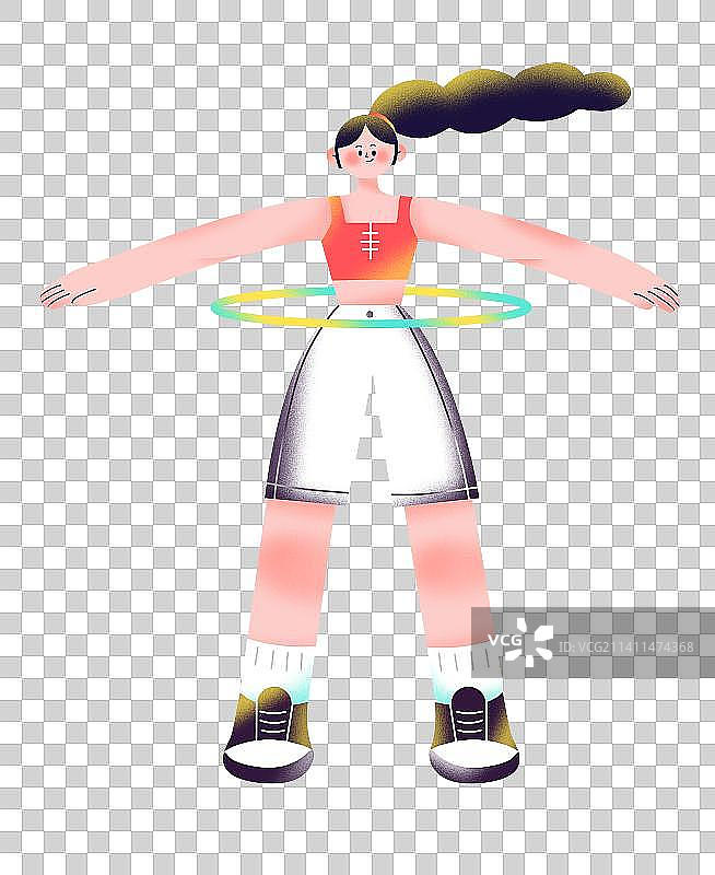 运动女孩在转呼啦圈图片素材