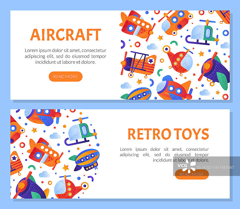 彩色飞机网络banner设计图片素材