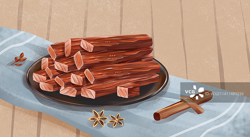 零食小吃牛肉干插画图片素材