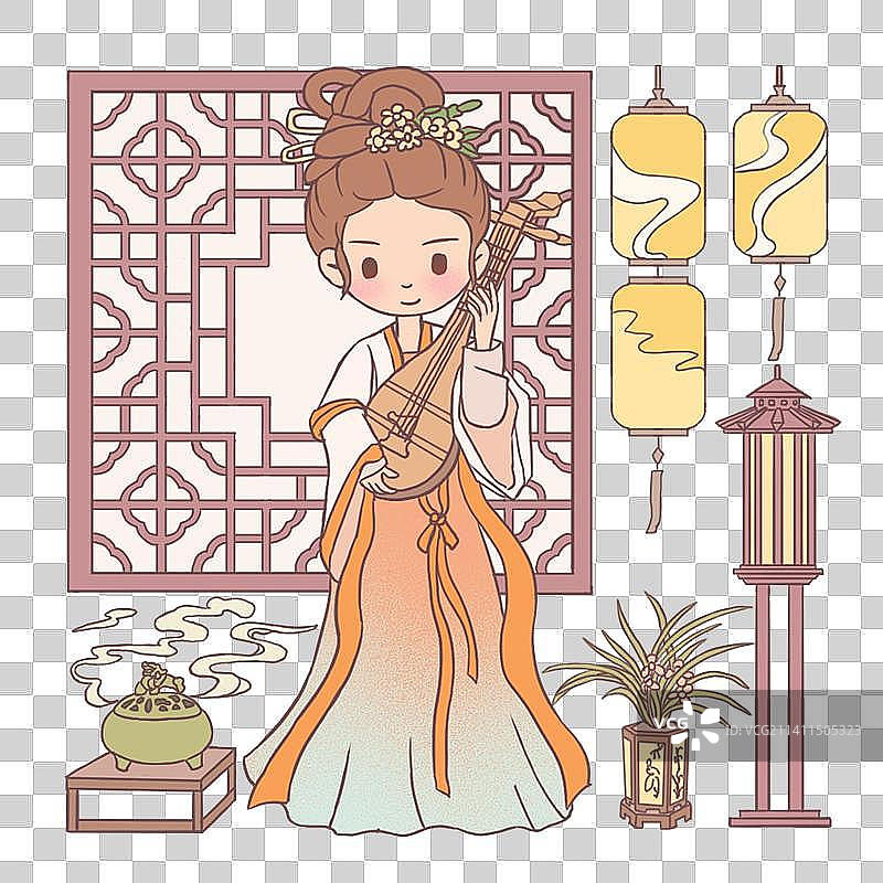 古风贴纸元素图片素材