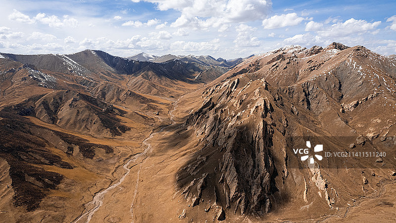 中国大西北青海省天峻县小众旅游目的地 石林草原 航拍视角图片素材