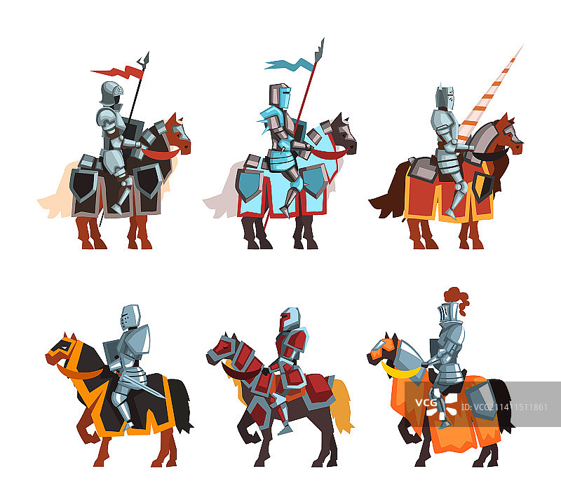 装甲中世纪骑士或骑兵坐着图片素材