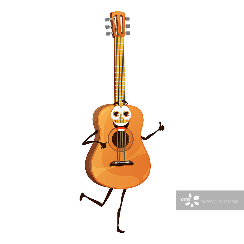 卡通原声吉他乐器图片素材