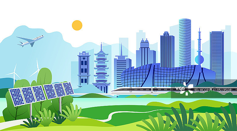 中国江苏省徐州市城市天际线矢量插画图片素材