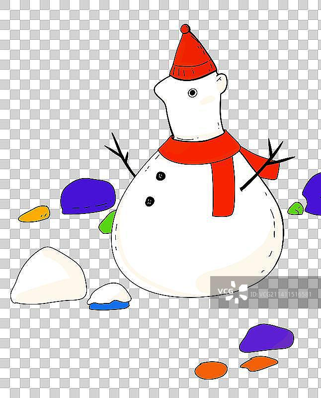 冬天漫画设计元素人物图片素材