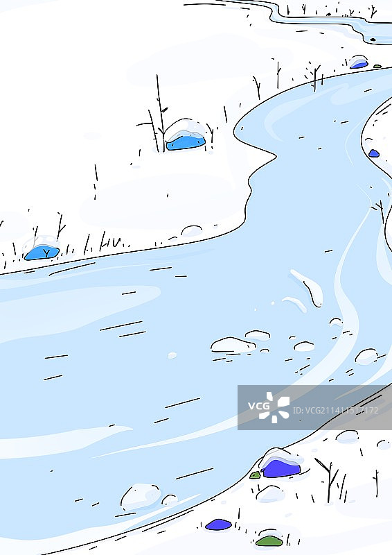 冬天节气漫画寒冷降温冬至背景漫画图片素材