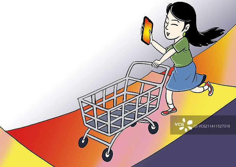 购物节女子买买买图片素材
