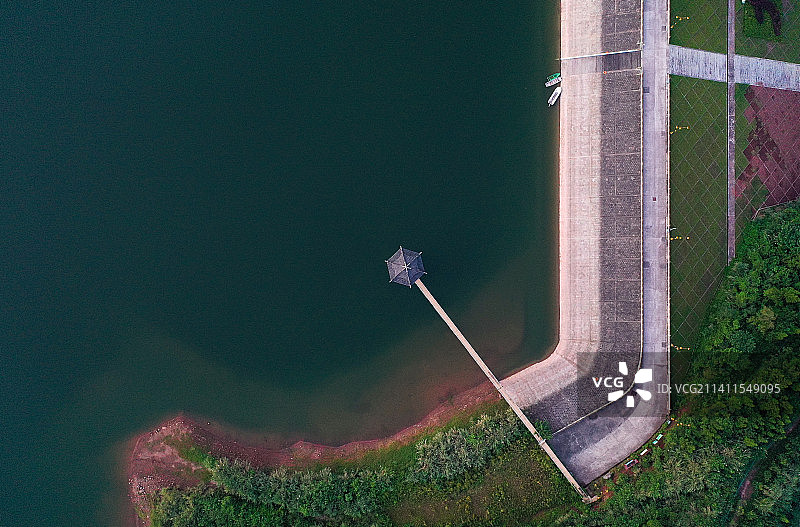 四川省南充市西充九龙潭水库航拍图片素材