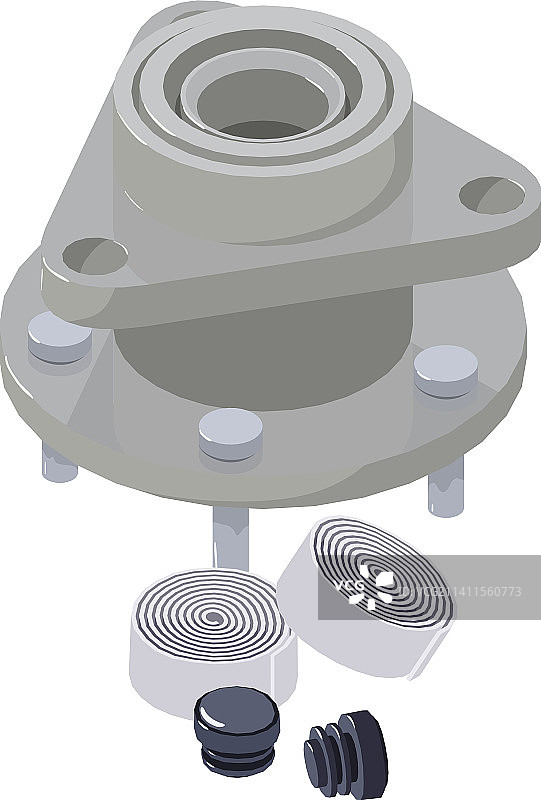 等距新轮组件零件图标图片素材